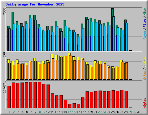 Daily usage for November 2025