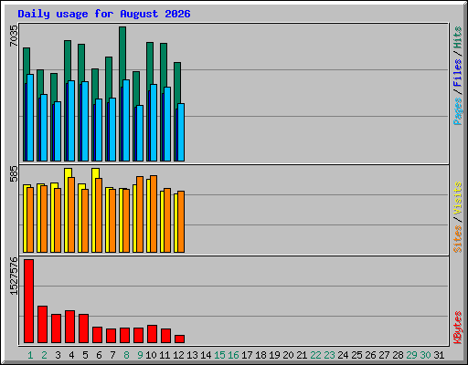 Daily usage for August 2026