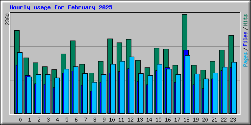 Hourly usage for February 2025