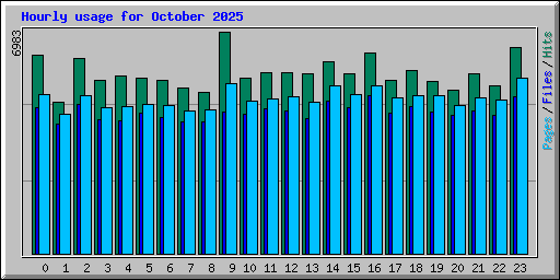 Hourly usage for October 2025